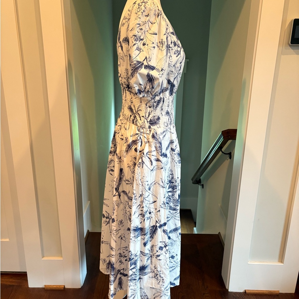 Aakaa Blue and White Floral Midi Dress - Picture 2 of 7
